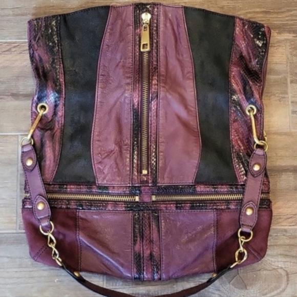 STEVEN by Steve Madden Leather & Suede Fold-Over Shoulder Crossbody Handbag - Picture 6 of 12